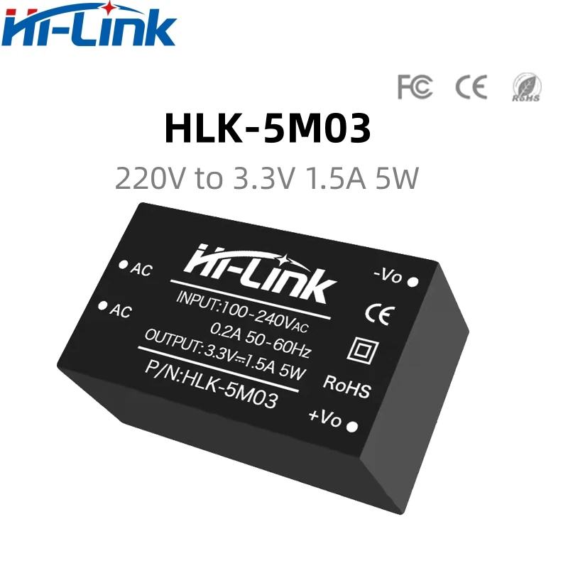 HLK-5M03 Power Module Supply 5W AC DC 220V 3.3V/5V/9V/12V/24V- Authorized Distributor of AC-DC Converter