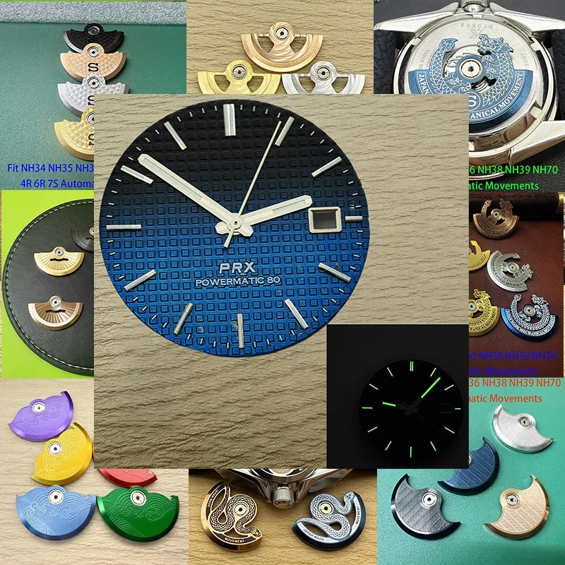 

Dial+pointer, NH35 dial, green glow in the dark, 31.8mm diameter, suitable for NH35 NH36 4R35 4R36 7S movements DIY Assembly