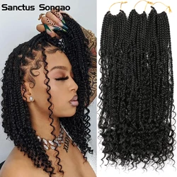 Tresses Synthétiques au Crochet, Extrémités Bouclées Ombrées, Locs de Déesse Douces, Extensions de Cheveux Tressés, 14-20 Pouces