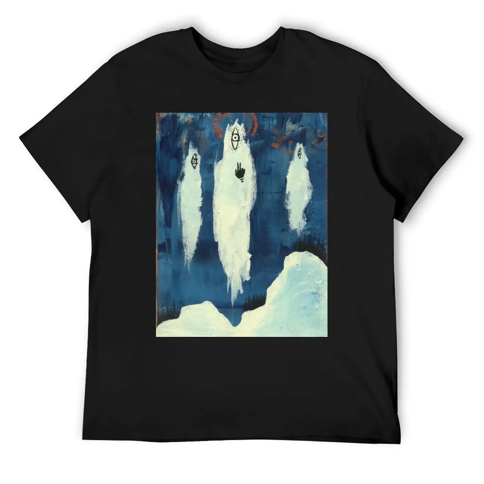 

Ghosts on wood T-Shirt funny shirt cotton topping tees big and tall t shirts for men