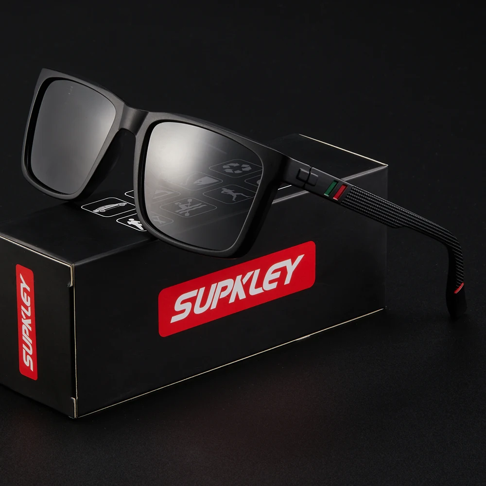 Supkley Design Männer polarisierte Sonnenbrille PC ultraleichte Brille Rahmen Outdoor Männer Frauen klassische Square Drive Radsport Sonnenbrille – Detail 7