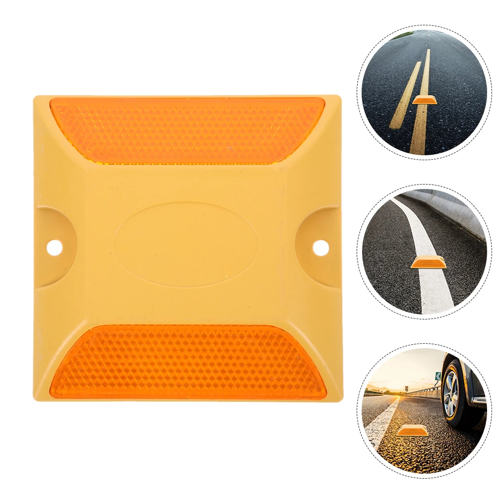 

4pcs Reflective Road Studs High Visibility Plastic Raised Pavement Markers Durable Highway Driveway Safety Enhanced Nighttime
