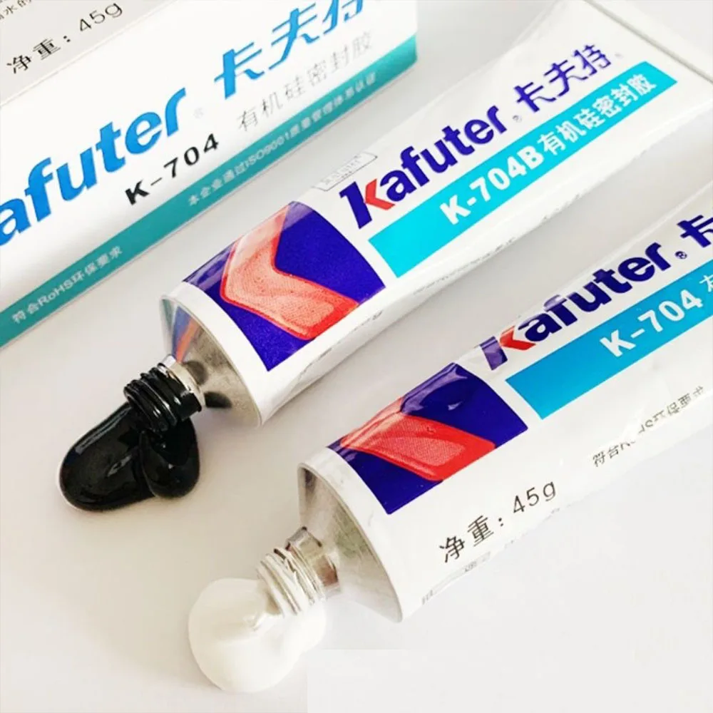 

Kafuter 45g silicone industrial glue K-704 705 704B RTV silicone rubber black and white transparent glue insulation glue tools