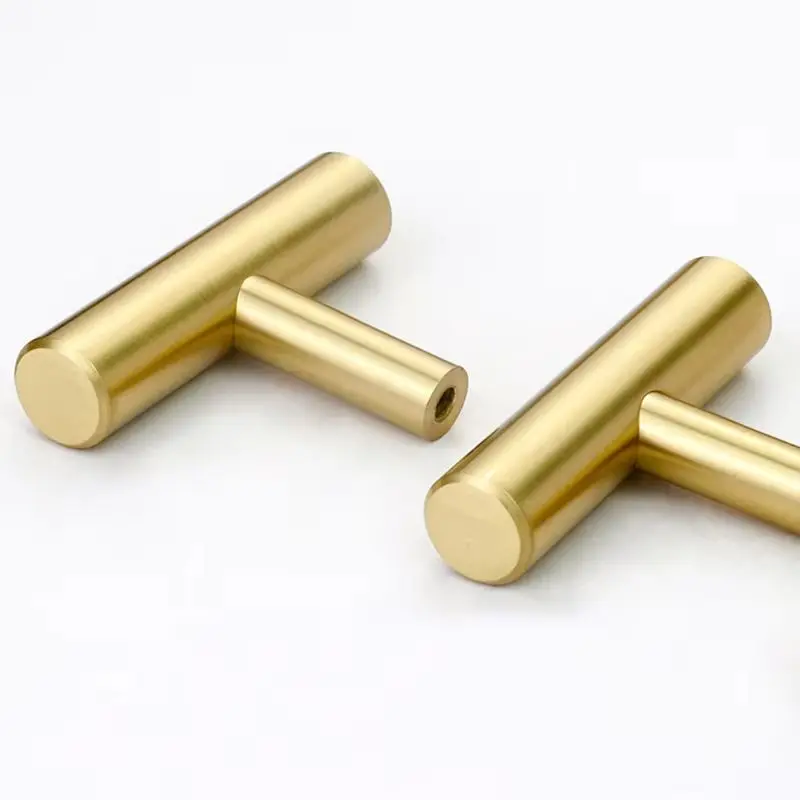 Retro 4PCS Solid Brass T-Bar Furniture Pulls Handles Drawer Knobs Cupboard Wardrobe Kitchen Closet Dresser Cabinet Door Pulls