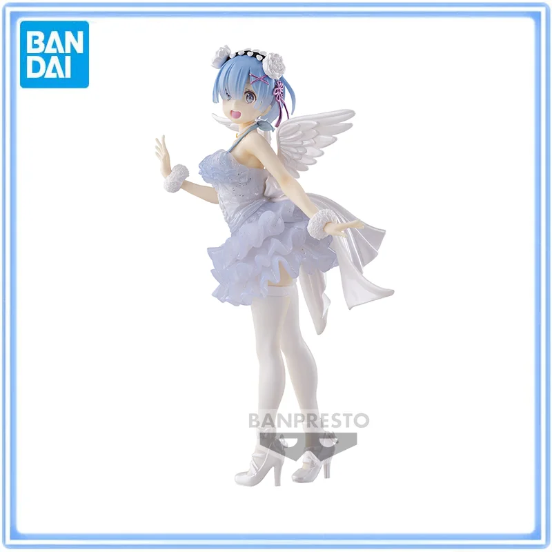 

BANDAI Original ESPRESTO Anime Re:Life in A Different World From Zero Rem Angel Action Figures Model Desktop Decoration