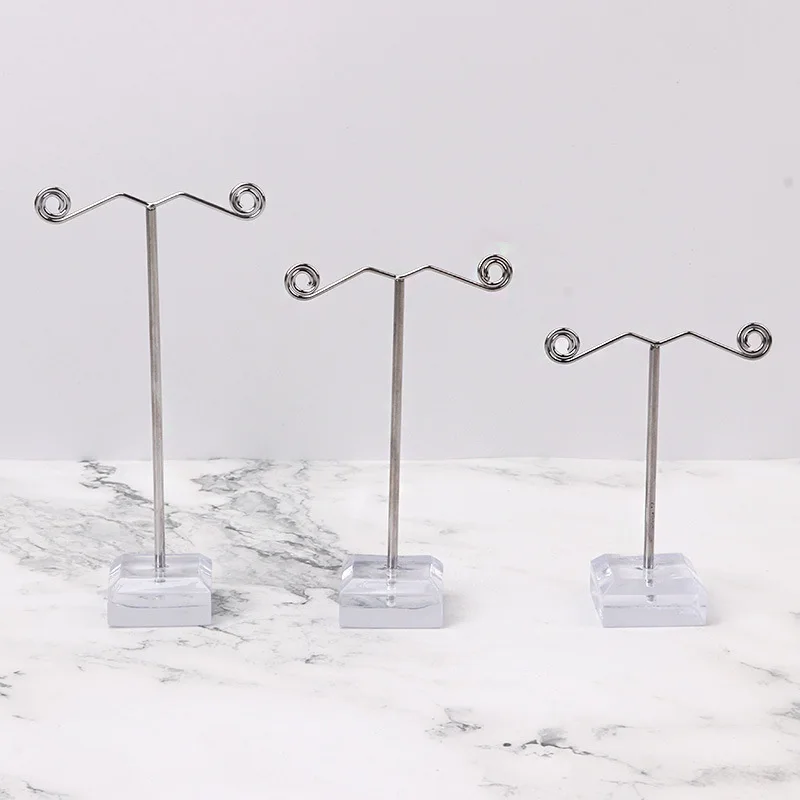 

Металлическая подставка для демонстрации ювелирных изделий, черная, с прозрачным акрилом, держатель для серег-гвоздиков, крючок-вешалка, витрина для прилавка, органайзер для украшений, подставка для бижутерии