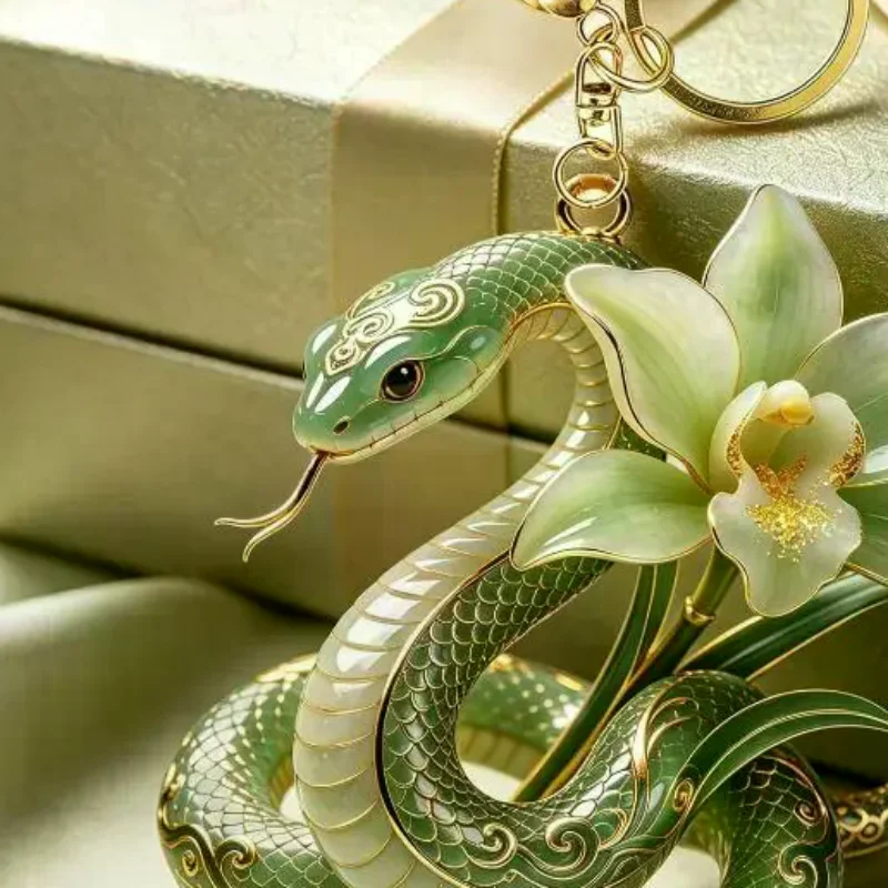 Enamel Luxury Blessing Keychain High-End Shiny Metal Pendant Scratch Resistant Bag Charm for Luggage Travel Accessory