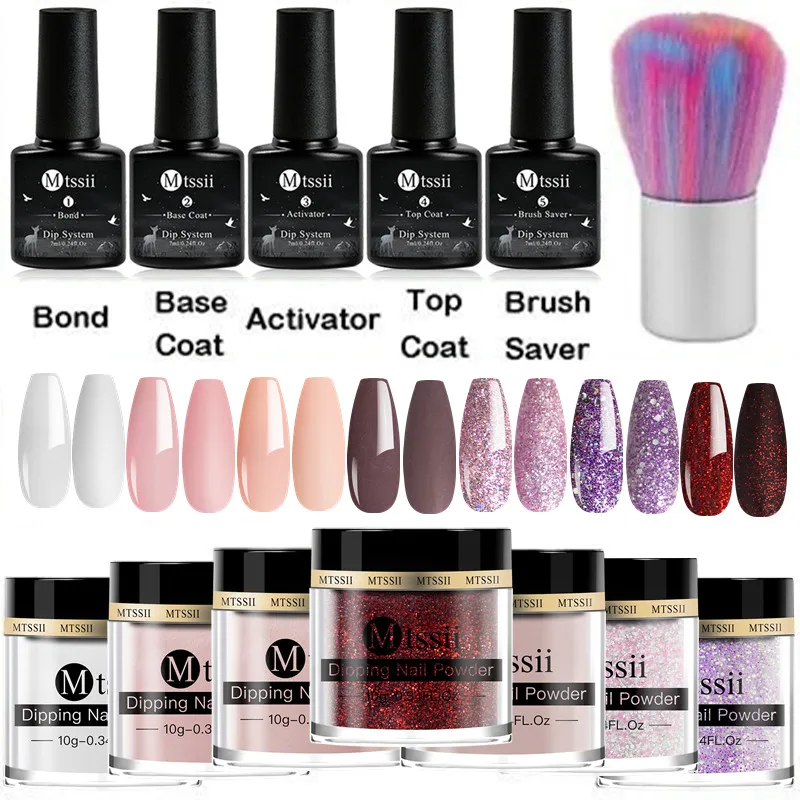 

10g Dipping Nail Powder Set Nude Pink Nail Glitter Dipping Pigment Powder Nail Art Tool Kits Natural Dry for Nail Art Decoration