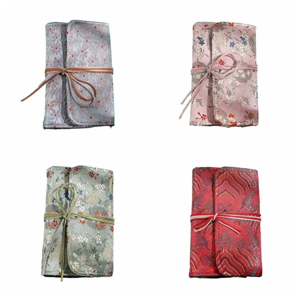 90Sheets Flower Cloth Notebook Chinese Style Blank Grid Loose-leaf Notebook Student Diary Stationery Office Notebook Stationery