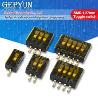 5pcs  SMD SMT slide switch 1P 2P 3P 4P 5P  1.27mm position method DIP black pitch toggle switch black snap switch