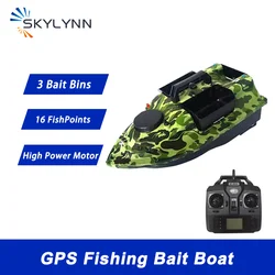 GPS 600m RC Fishing Lure Boat with 3 Bait Containers 2KG Load Streamlined hull is waterproof and windproof【No included Battery】
