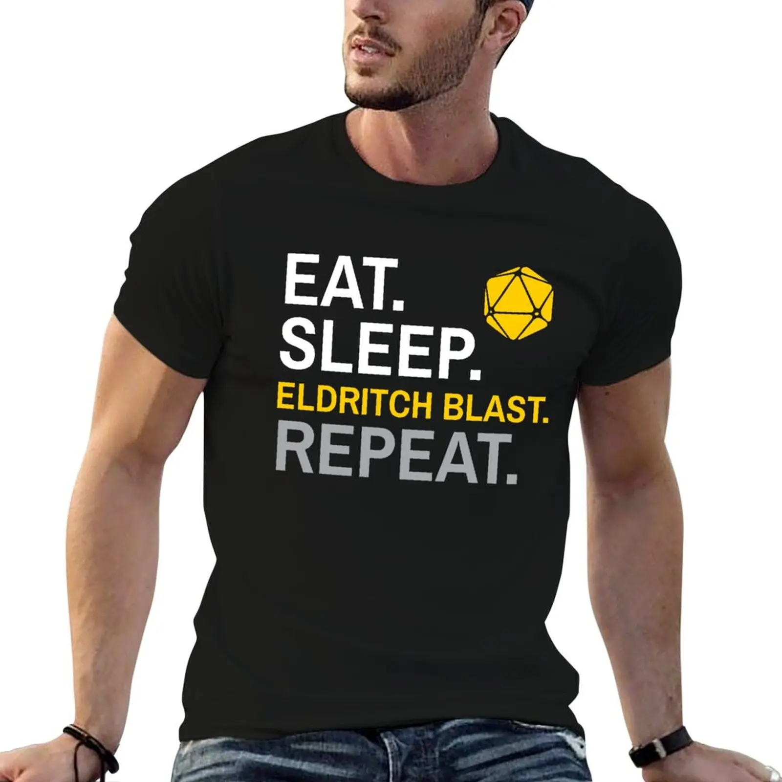 Camiseta D&D Warlock Eldritch Blast, camiseta com estampa personalizada para homem, camiseta gráfica engraçada para homem, camiseta de verão