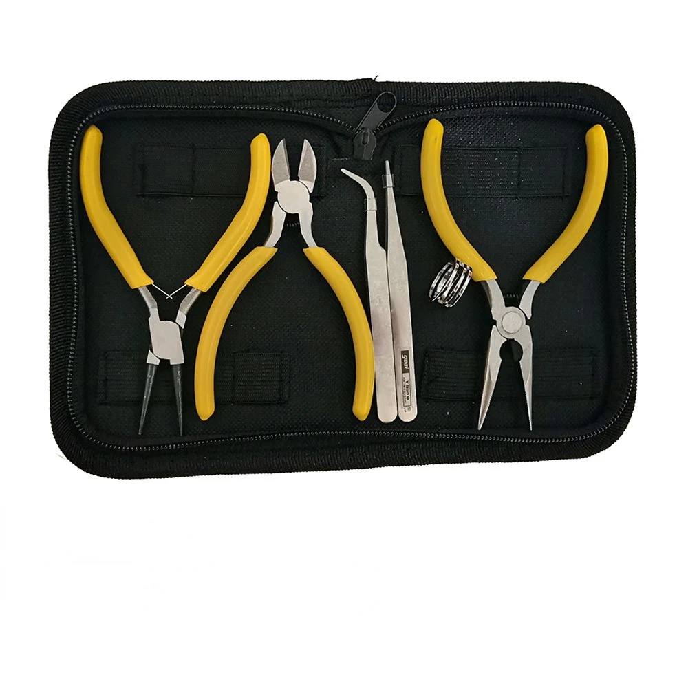 5-Zoll-Zange Set Zange flache runde Nase Ende Schneiden Wickel zange Schmuck Herstellung Hardware Werkzeug tasche