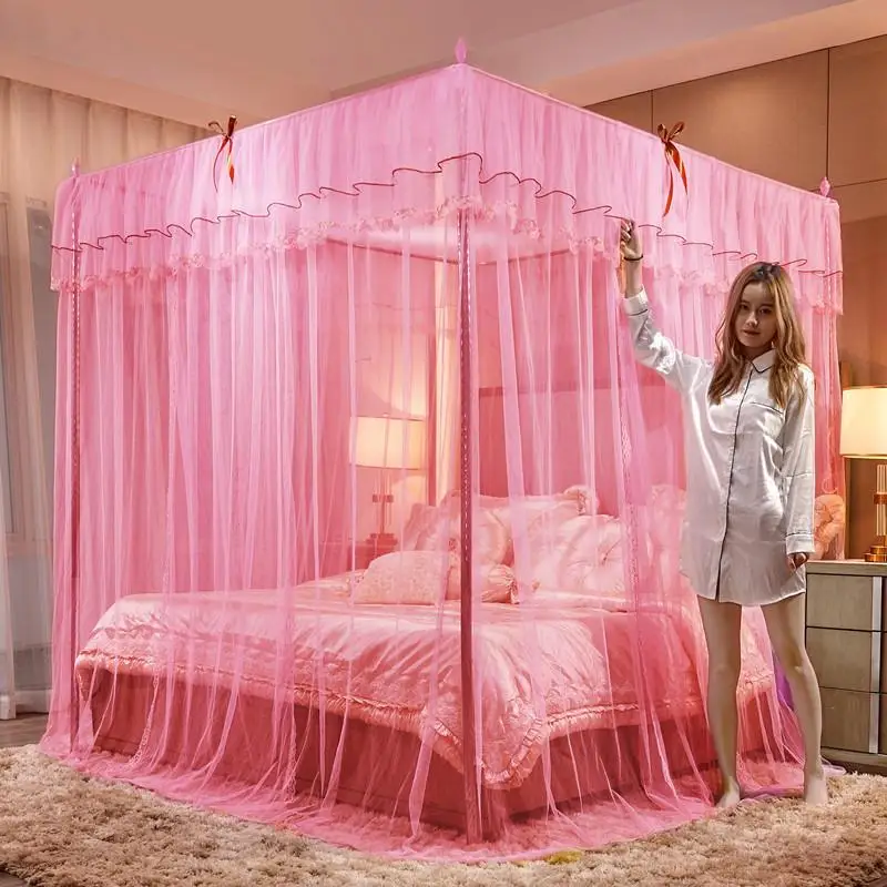 

Court Style Mosquito Net Full Set for Double Bed .8m Stand Painted Floor Mounted Complete 15 Meters Polyester Bedding Access...