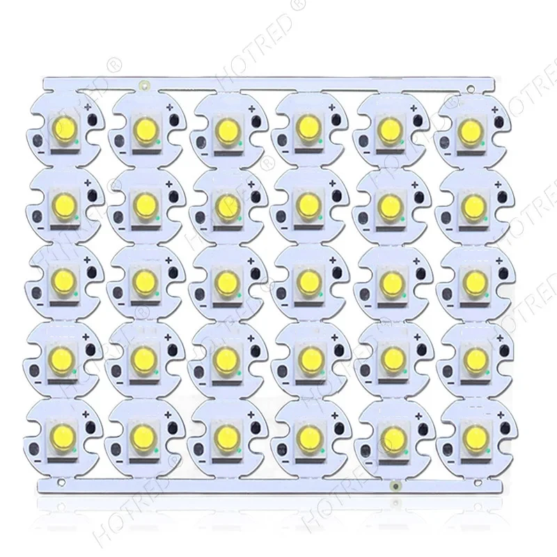 50pcs 3W SemiLeds High Power LED Chip light Diode emitter Cold White Warm White Yellow Ameber with 16mm board Grow Light Source