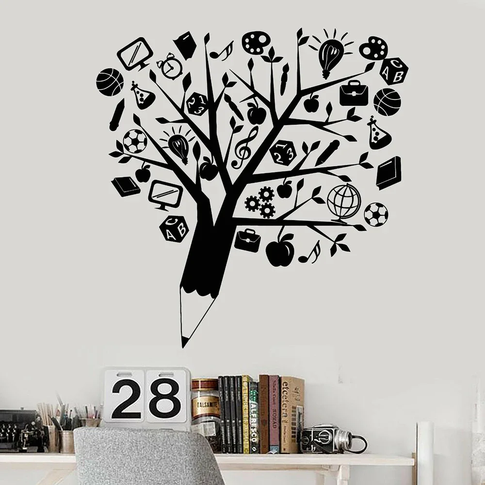 Vinyl Wall Decal Pencil Study School Pupil Student Education Wall Stickers School Wall Decor Home Kids Room Decor Mural C648