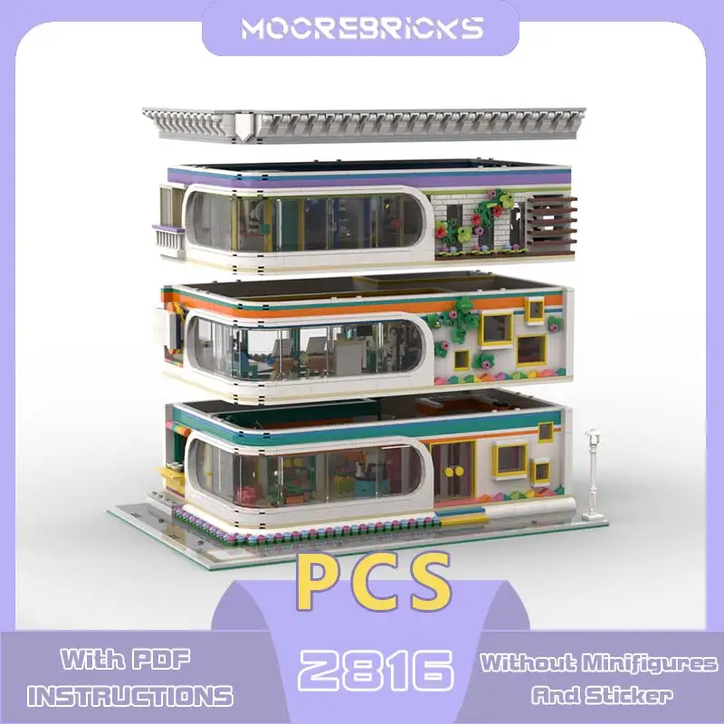 Neue Stadt Freundschaft Turm Modell MOC-151765 Straße Architektur Bausteine Set kompatibel 2816pcs Spielzeug Kinder Weihnachts geschenk