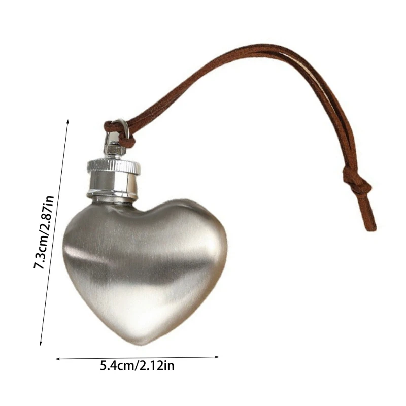 Bottiglia liquore tascabile in argento portatile da 1 oz con fiaschetta a cuore in acciaio
