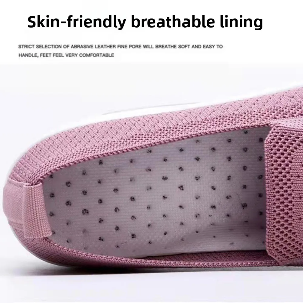 

Mesh Surface Women's Sports Shoes Breathable Material Soft-Soled Running Sneakers Solid Color Air Cushion Casual Shoes