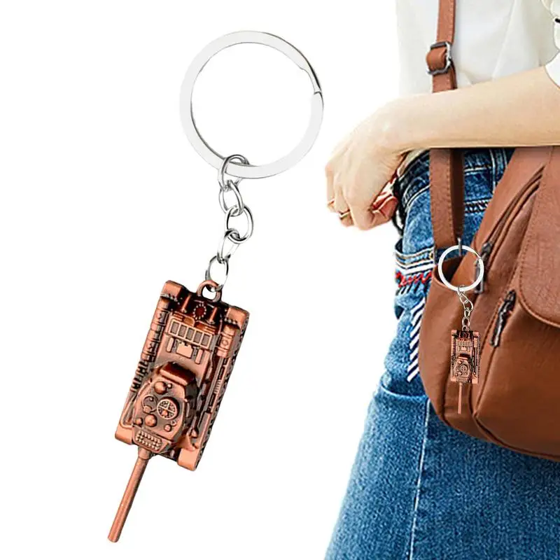 Tank Keychain Car Key Chain Backpack Keychain Key Holder Key Charm Tank Model Pendant Keyring Fashion Cool Bag Pendant For Boys