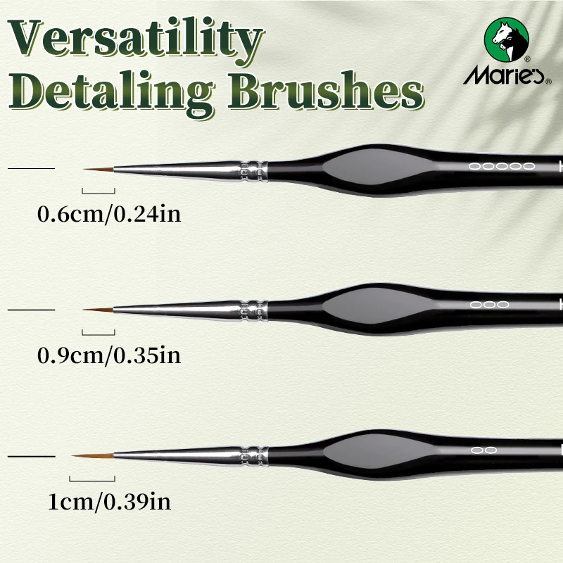3/6pcs Marie\'s Micro Paint Brushes,Miniature Paintbrushes with Triangular Handles for Acrylic,Craft,Models,Mini Figure,Rock