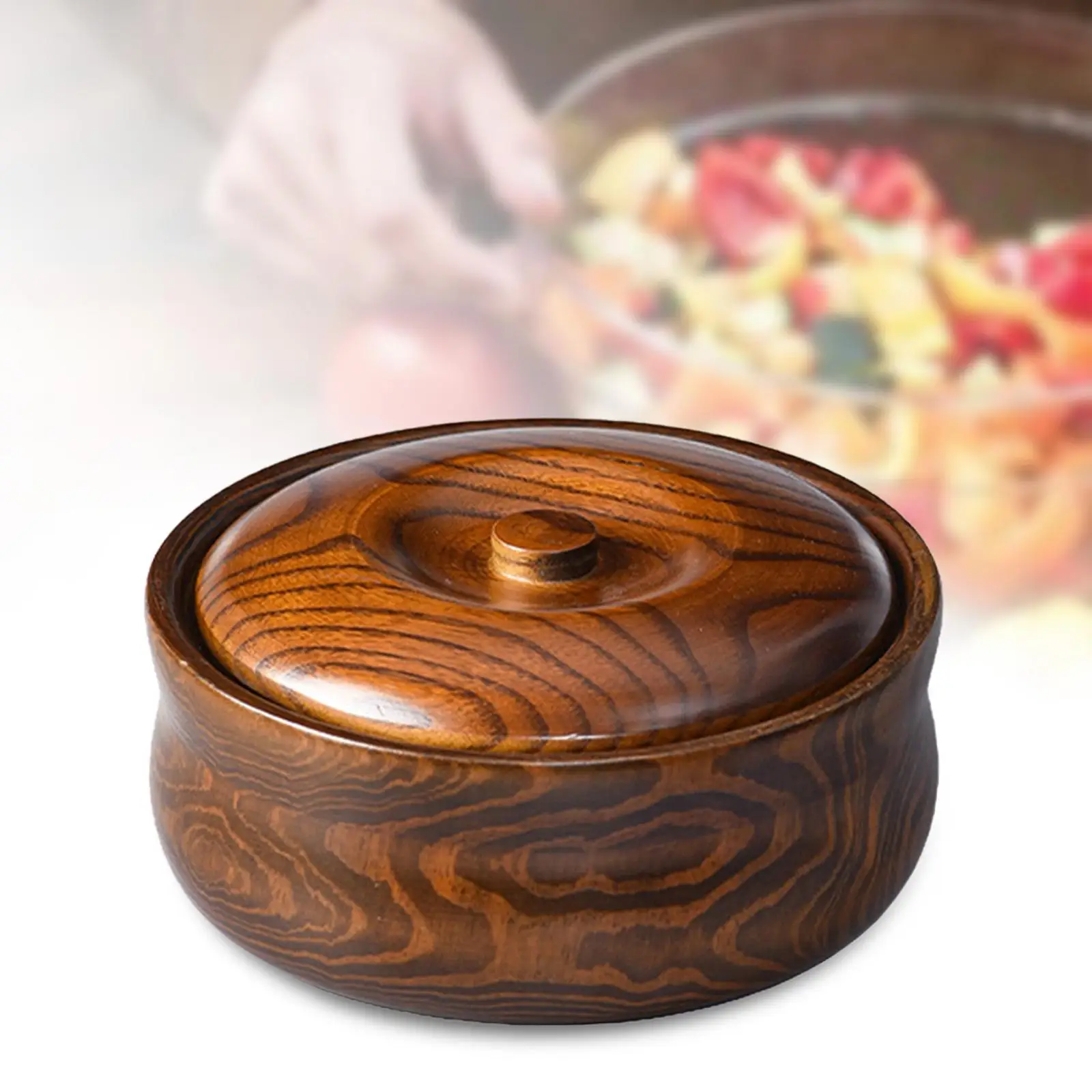 Wooden Bowl Wooden Ramen Bowl for Kitchen Solid Wood Durable for Soup Decorative Container Home Decoration Storage Serving Bowl