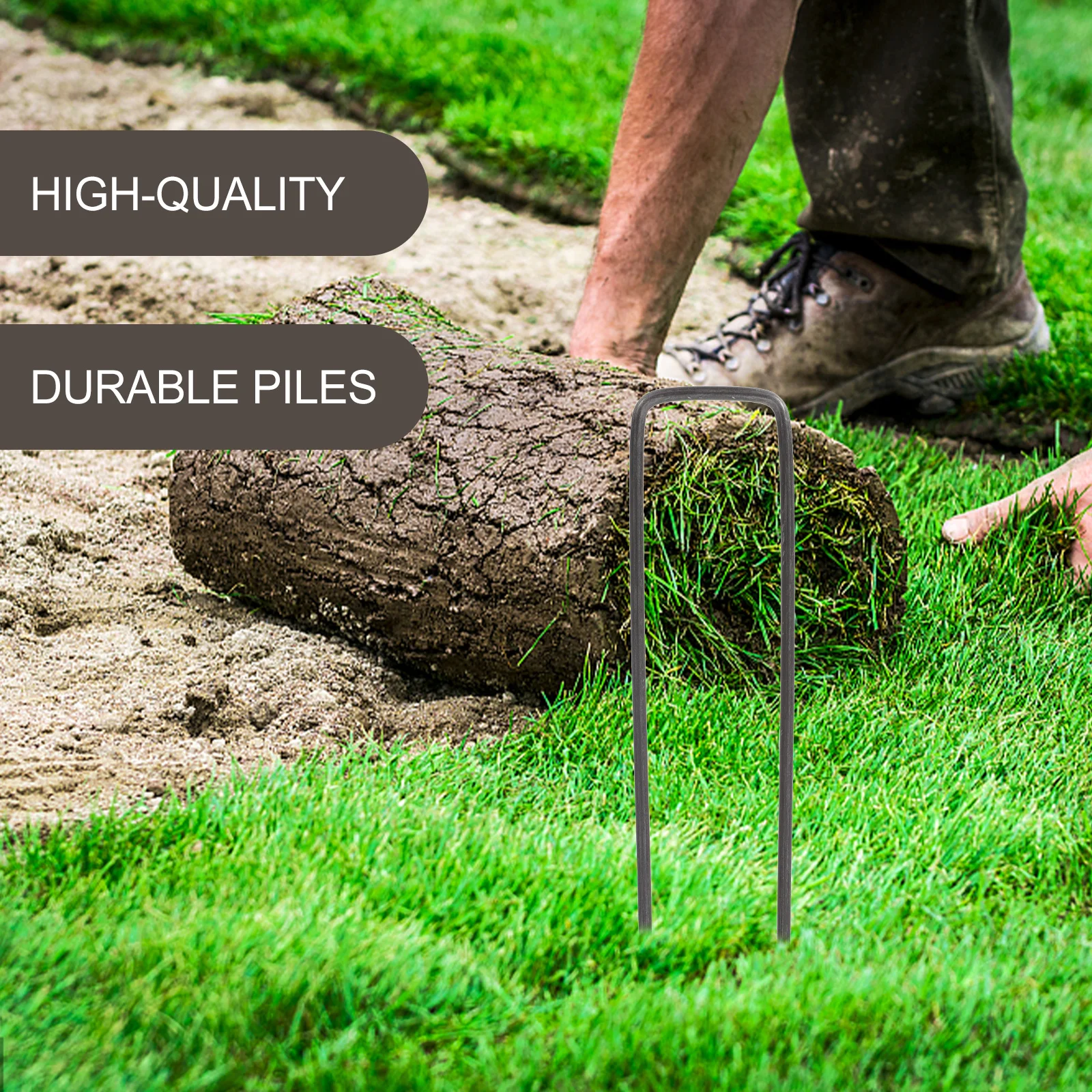 

30pcs Garden Fixing Pegs Iron U-Shaped Stakes For Soil Anchoring Durable Lawn Fastening Nails Landscape Peg Gardening Ground