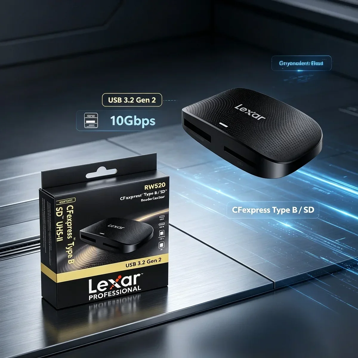 Lexar Professional CFexpress Type B / SD Card Reader USB 3.2 Gen 2 High Speed Memory Card RW520 100% Original