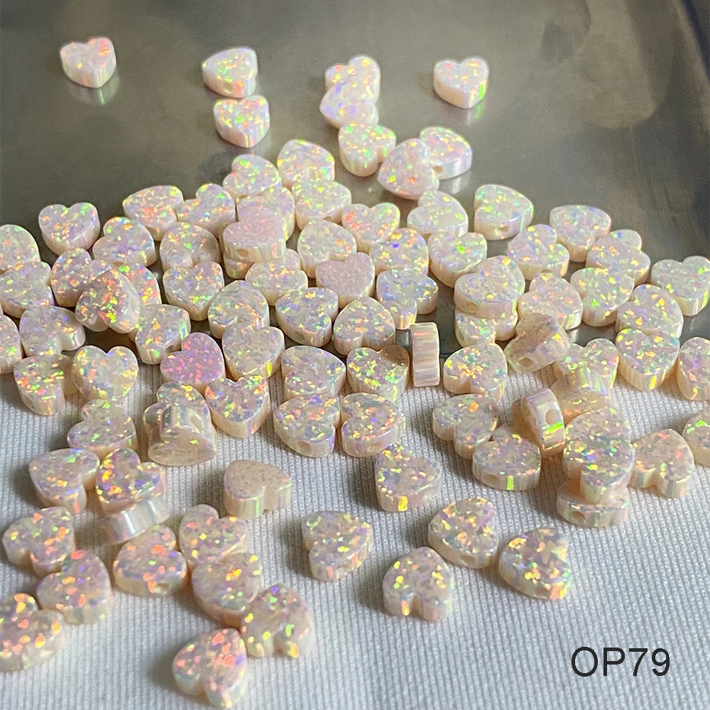 

Heart Beads for Bracelet Making 6*6mm Synthetic Opal Heart Cut Gemstone