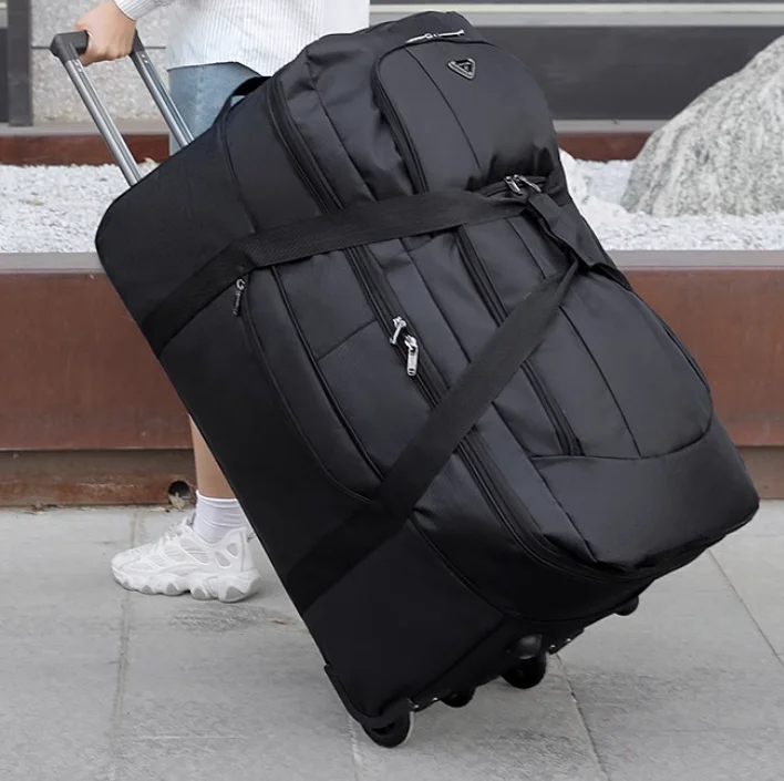 Large Wheels and Retractable Handle 3 Ball Roller Bowling Bag with Multi Accessory Pockets and Shoes Compartment