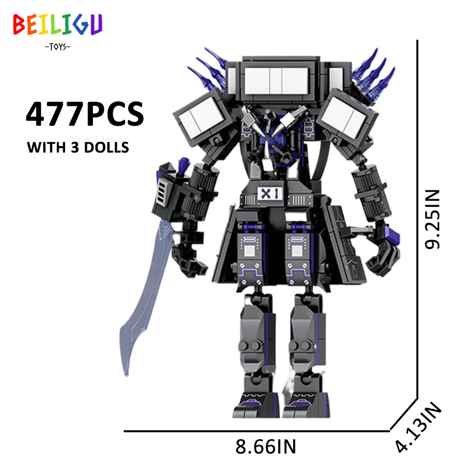 DIY Skibidi Toaleta Człowiek Monitor Fani Człowiek Zestaw klocków Titan Zegary Człowiek Titan Robot Model Klocki Zabawki dla dzieci Prezent dla dzieci