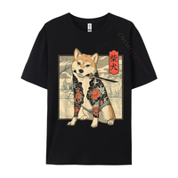 Shiba Yakuza Casual T-Shirt Family Geek Tees For Students Classic O Neck Cotton T-Shirts Funny T Shirt Wholesale