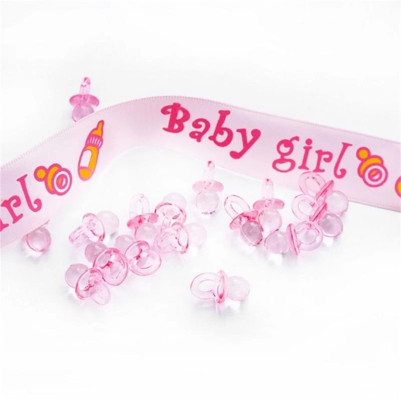 J15U 50 قطعة من اللهايات المصنوعة من الأكريليك اللهايات الشفافة لديكور قطع مركزية لاستحمام الطفل وكشف الجنس ومبعثر طاولة الحفلات #6