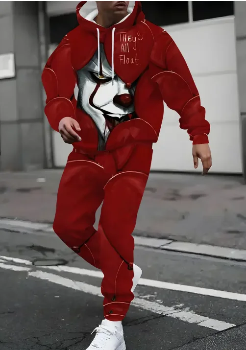 

2025 унисекс, серый градиентный комплект свитшотов с цифровым принтом, толстовка с длинными рукавами, повседневные брюки, 2 предмета, уличная одежда для пар, одинаковый наряд