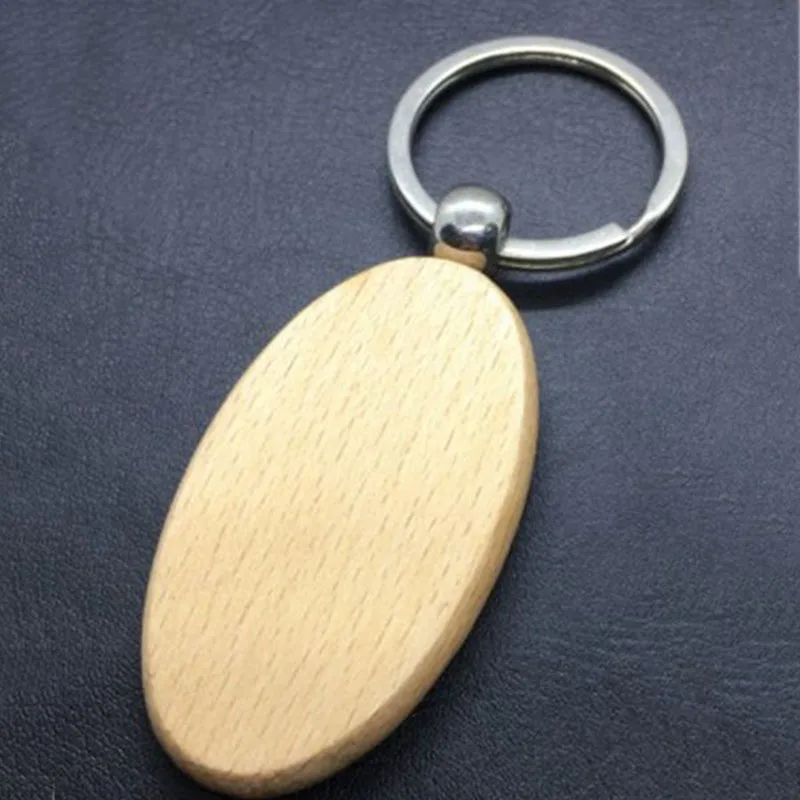 

100Pcs Blank Oval Ellipse Wooden Key Chain DIY Promotion Keychain Pendant Keyring Tags Promotional Gifts-A27R