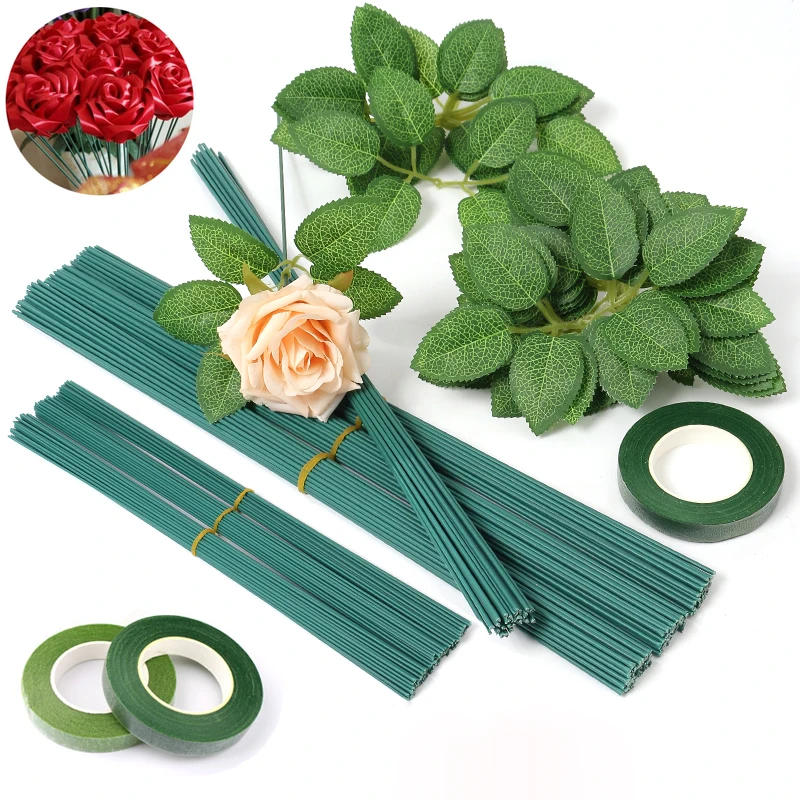 Künstliche Blumen Stab Stiel Zweige Eisendraht für zu Hause Hochzeit Dekoration Vase Blume Stick Pflanze Handwerk Bouquet Dekor Zubehör – Detail 15