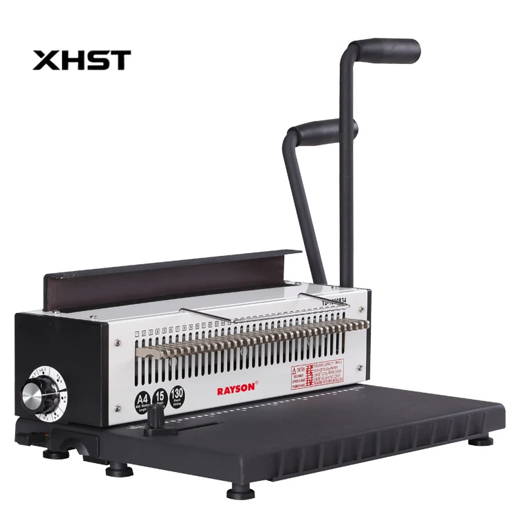 

TD-1500B34 Binding Machine Square Size Holes 3:1 Pitch Wire-O Binder Punch 15 Sheets with Sturdy Metal Binder