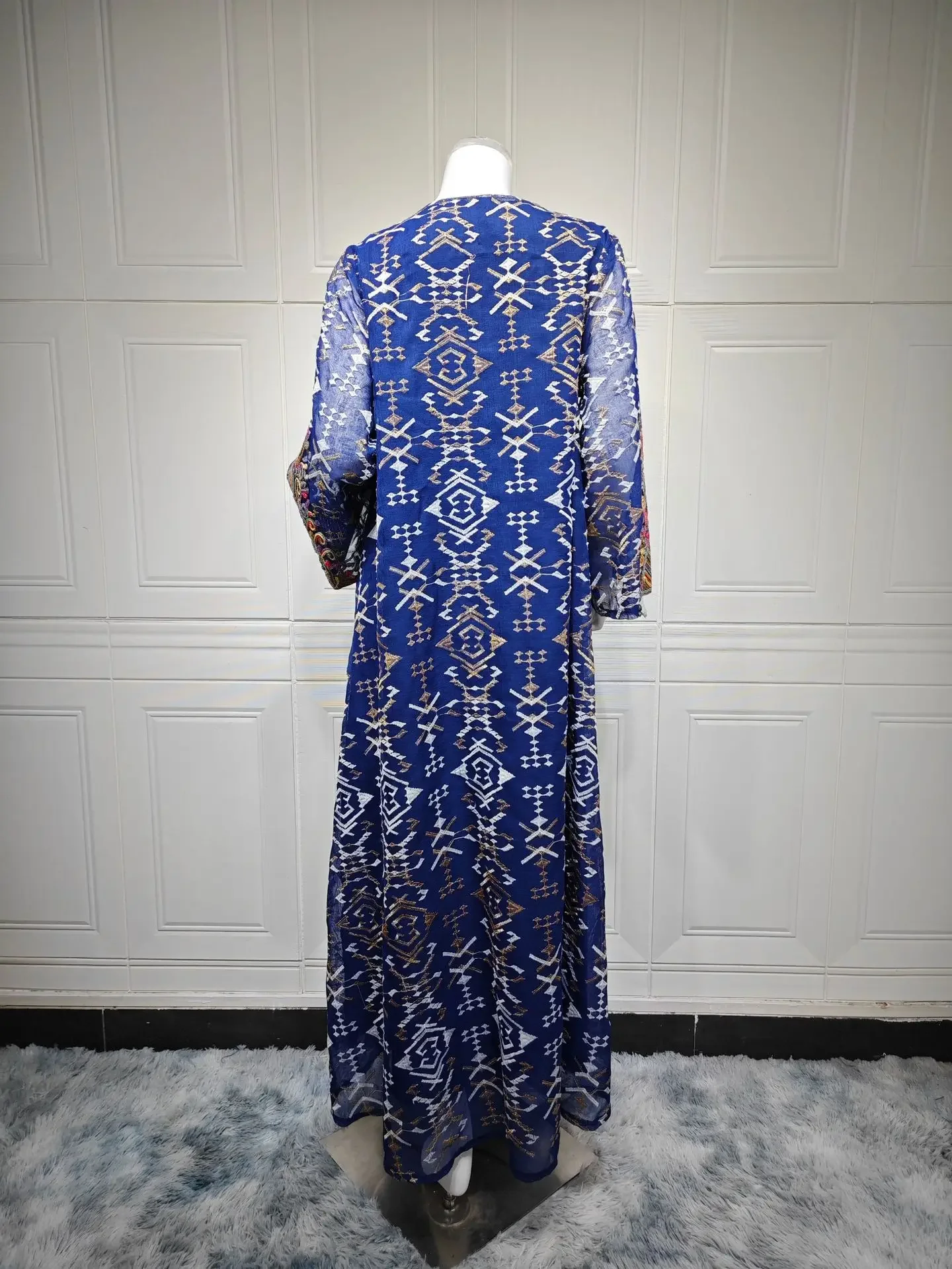 Eid Mubarak 자수 Abayas 여성용 이슬람 드레스 두바이 Kaftan 라마단 이슬람 Jalabiya 아랍어 가운 Caftan Femme Musulmane 가운