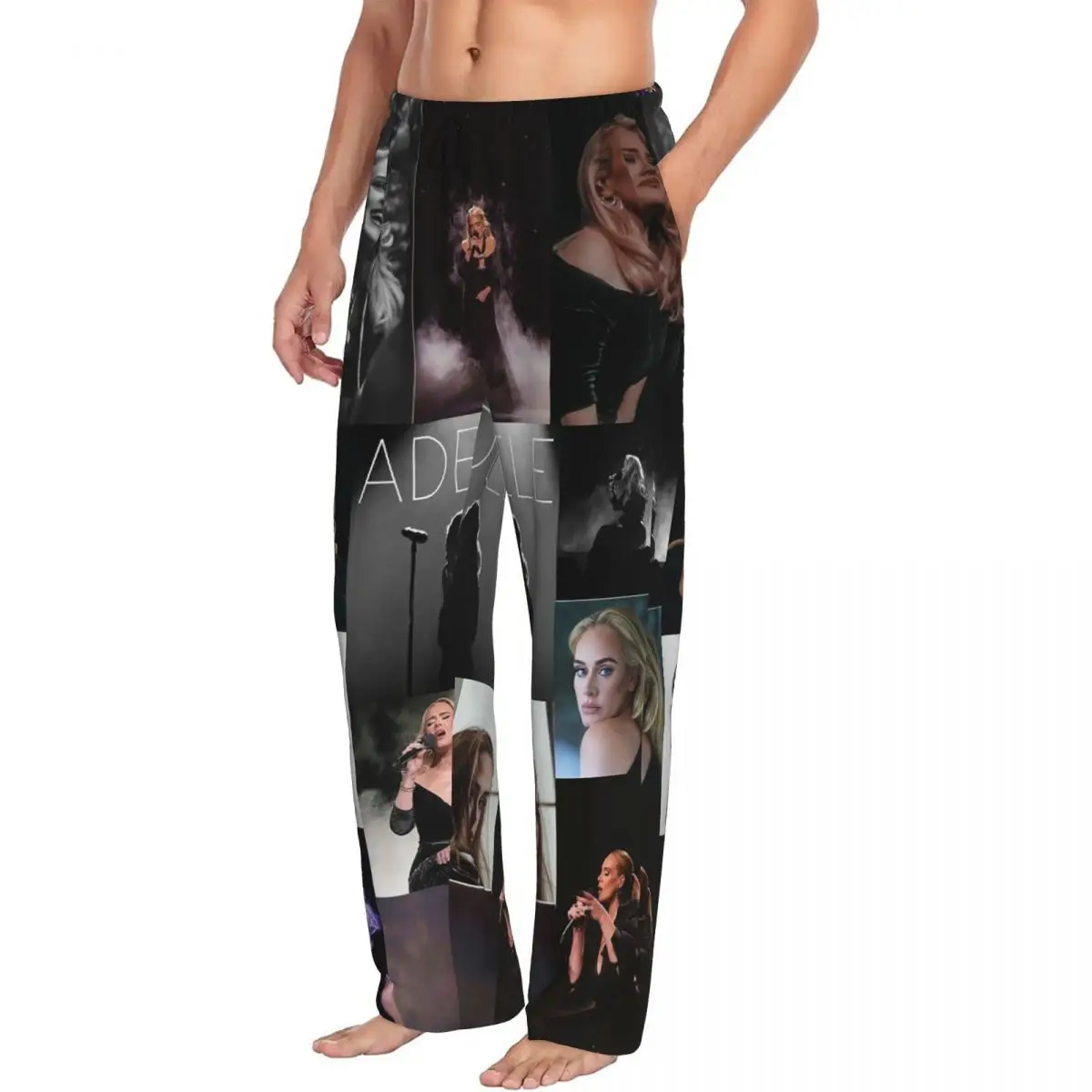 Custom Adele Pajama Pants Men Sleepwear Sleep Lounge Bottoms with Pockets