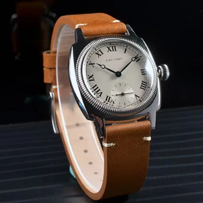 

Baltany Men Pilot Watch 36MM Square Quartz Wristwatch Sapphire 100M Waterproof VD78 Small Second Dial