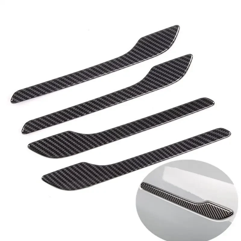 

Для Tesla Model 3 Model Y Model3 углеродное волокно, черный хром, крышка дверной ручки автомобиля, накладка, наклейка, Стайлинг, автоаксессуары