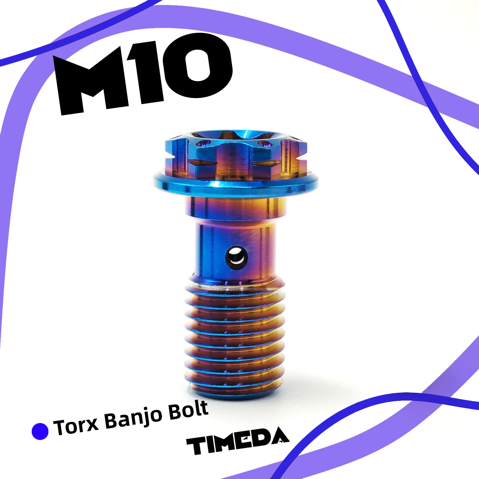 M10 Titanium Motorcycle Banjo Bolt Motorcycle Banjo Bolt Bleed Nipple Brake Caliper Screw Single Hole Clutch Line Fastener