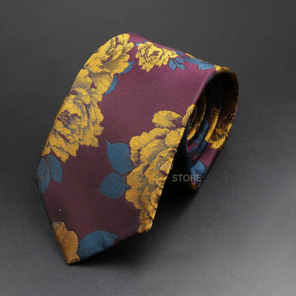 Nuevo diseño boda hombres corbata verde vino rojo Paisley flor Animal corbatas hombres negocios Dropshipping novio Collar accesorios regalo