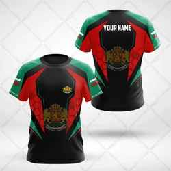 Bulgaria Emblem Custom Name Unisex T-shirts Loose Oversized Tops Pullover Summer Sportswear Casual Tees For Men Women And Kids