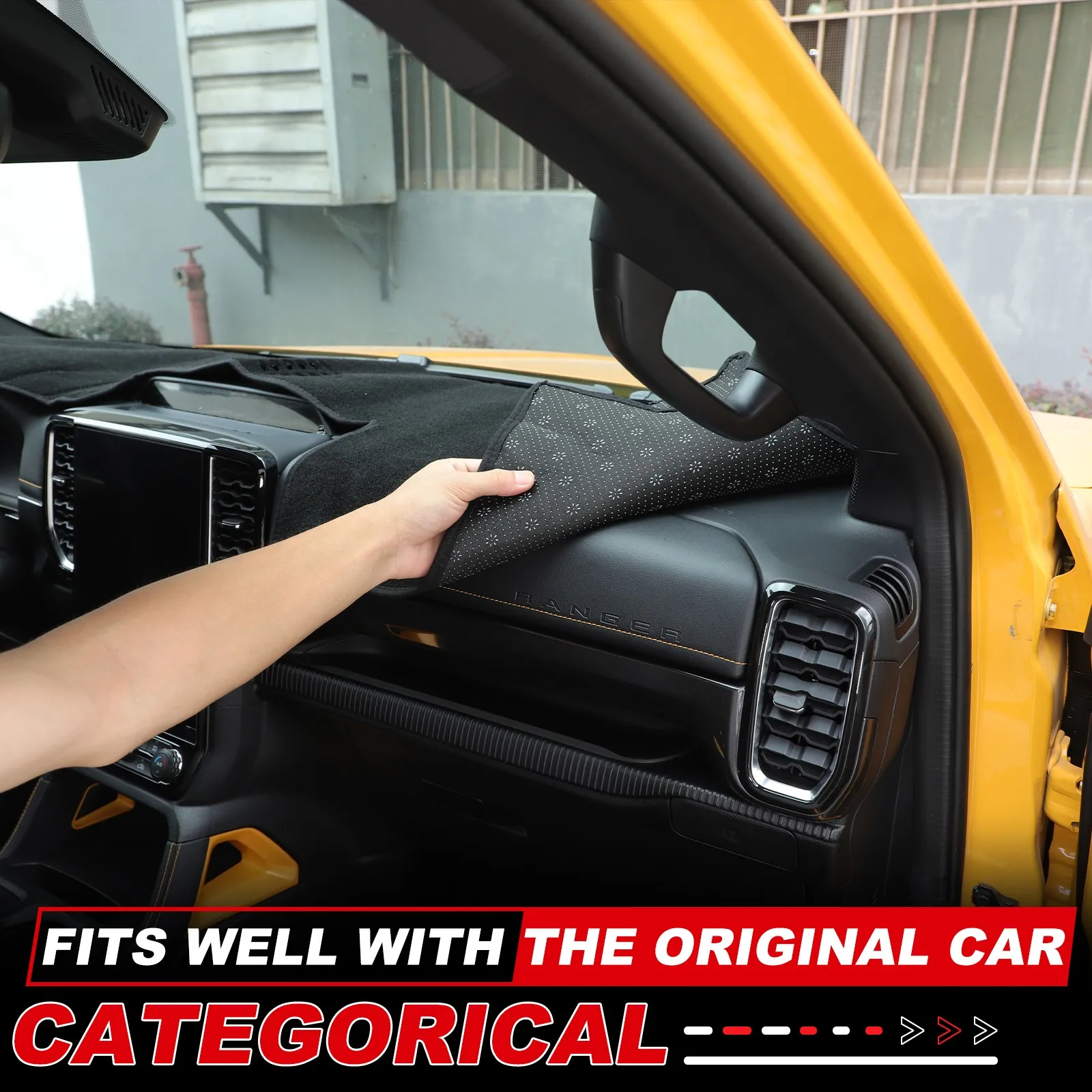 

Car Dashboard Cover Sun Shade Mats Avoid Light Pads For Ford Ranger T9 2023-2026 Instrument Panel UV Shield Cover Accessories