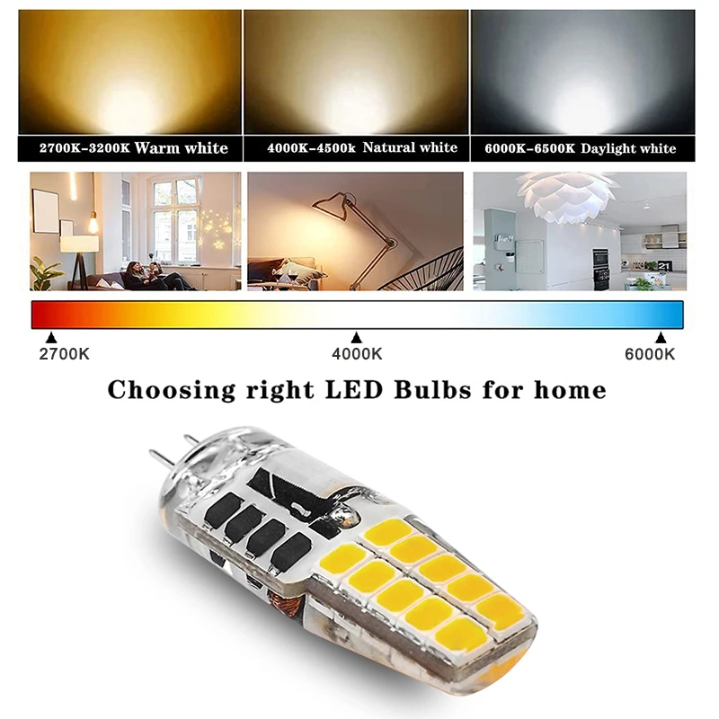 G4 LED Bulb 3W Flicker Free AC DC 12V G4 Bi Pin Spotlight Light Lampada Lighting Replace 30W Halogen Lamp Chandelier