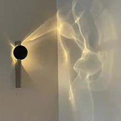 Water Ripple Rotating Wall Sconce LED Stainless Steel Lamp For Bedroom Parlor Stairs Aisle Minimalist Entryway Background Lamp