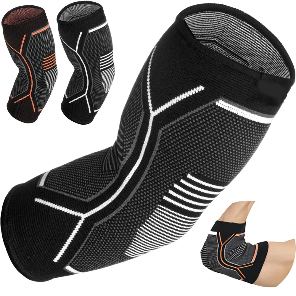 1 Stück Ellbogenstütze Elastische Sport-Ellbogenschoner Schweißabsorbierend für Basketball Volleyball Tennis Armstulpe Ellbogenbandage