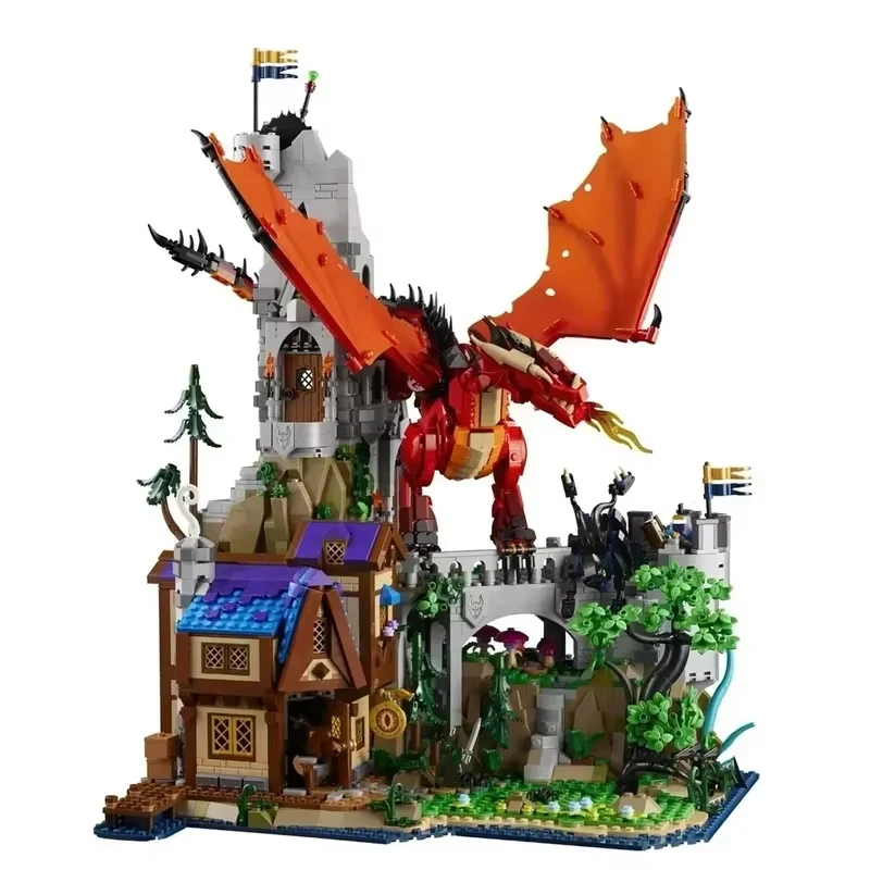 

Red Dragon Building Castle House Model Brick Assembly Toy Building Blocks Adult Party Children Holiday Christmas Gifts