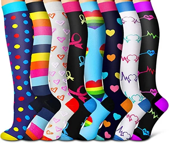 8 Pairs Colorful Compression Socks Men Nurse Compression Socks Sport Men Ladies Lady Women Running